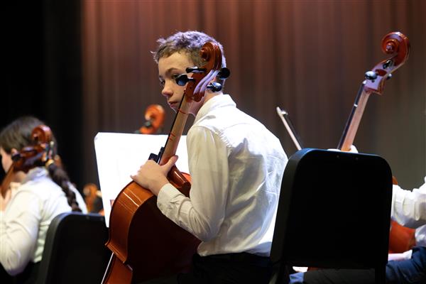 Students performing at the 2023-2024 All County Orchestra Concert